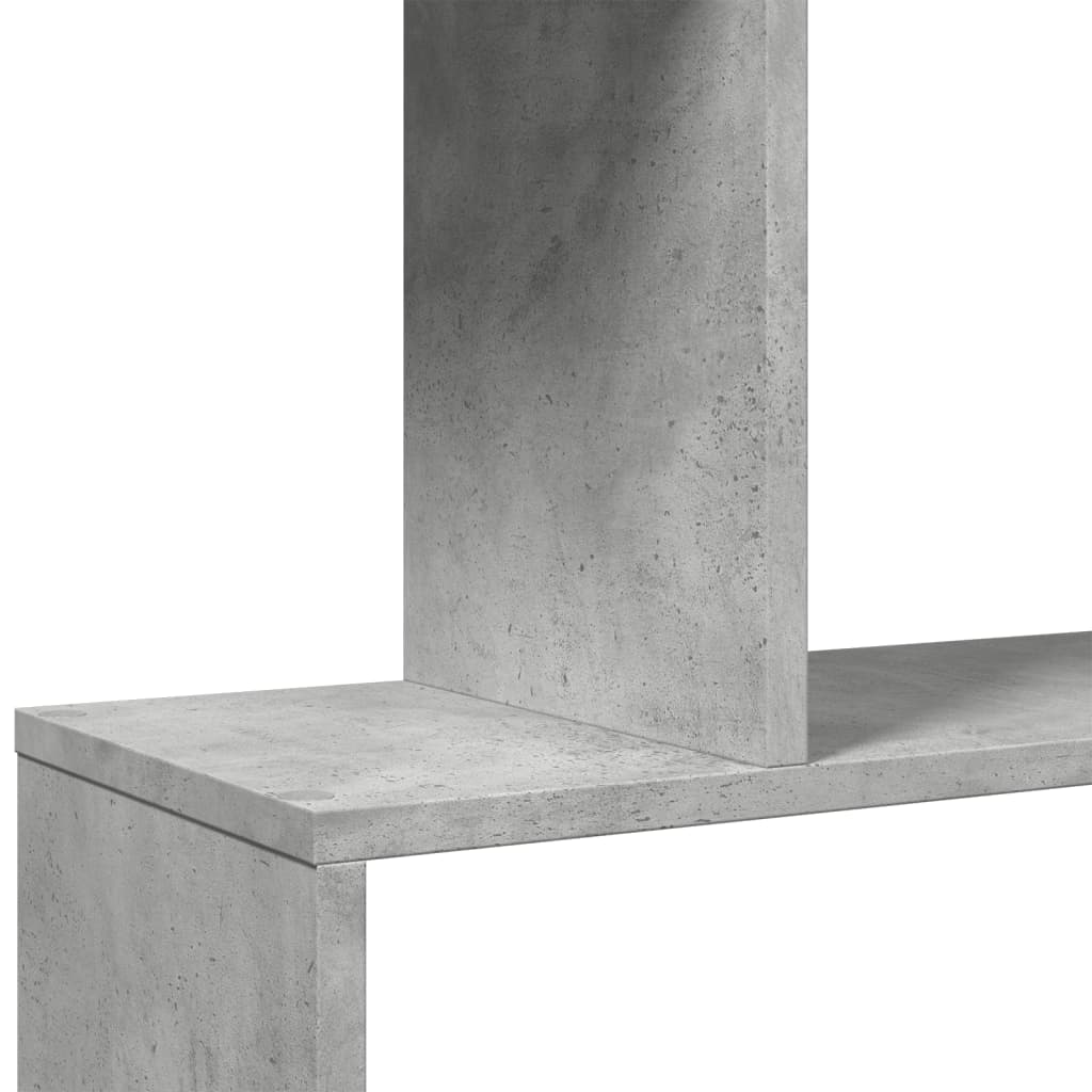 Bibliothèque séparateur de pièce 5 niveaux gris béton 70x24x161 cm