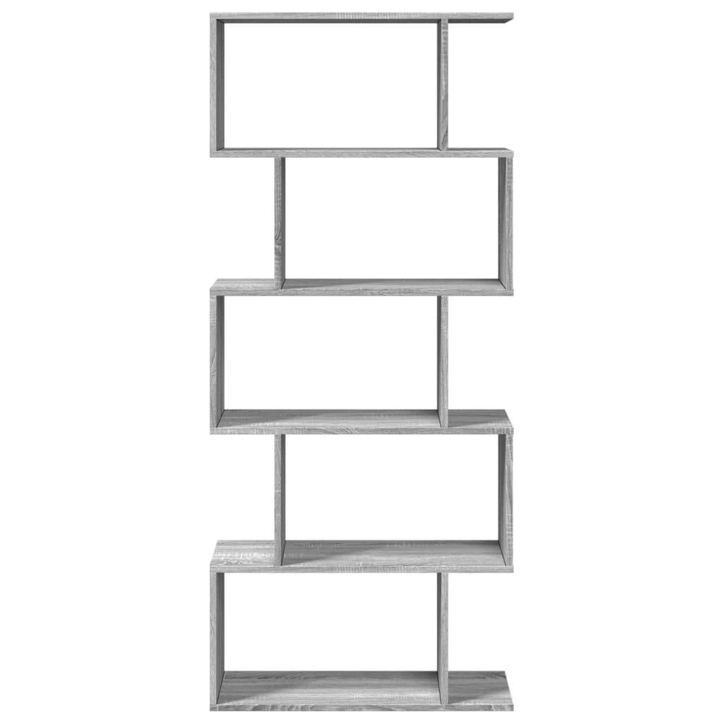 Bibliothèque séparateur de pièce 5 niveaux gris Sonoma 70x24x161 cm