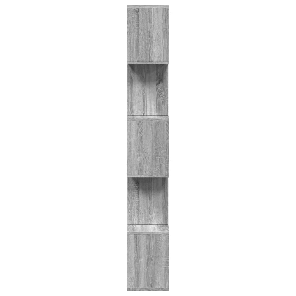 Bibliothèque séparateur de pièce 5 niveaux gris Sonoma 70x24x161 cm
