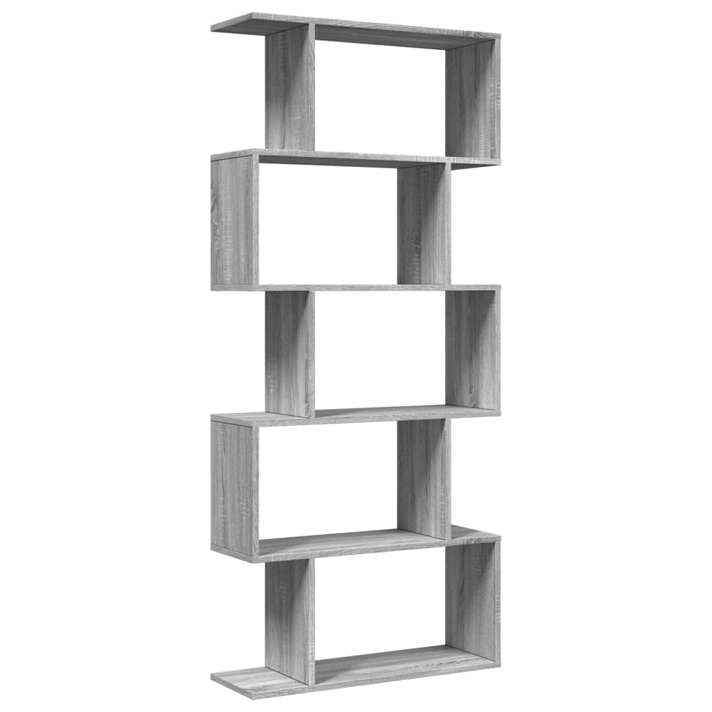 Bibliothèque séparateur de pièce 5 niveaux gris Sonoma 70x24x161 cm