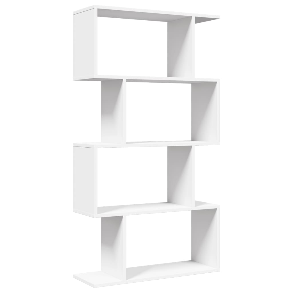 Bibliothèque séparateur de pièce 4 étagères blanc 70x24x129 cm matériau bois