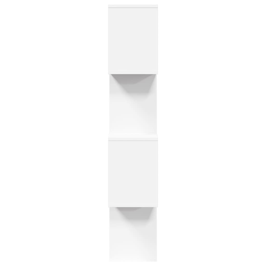 Bibliothèque séparateur de pièce 4 étagères blanc 70x24x129 cm matériau bois