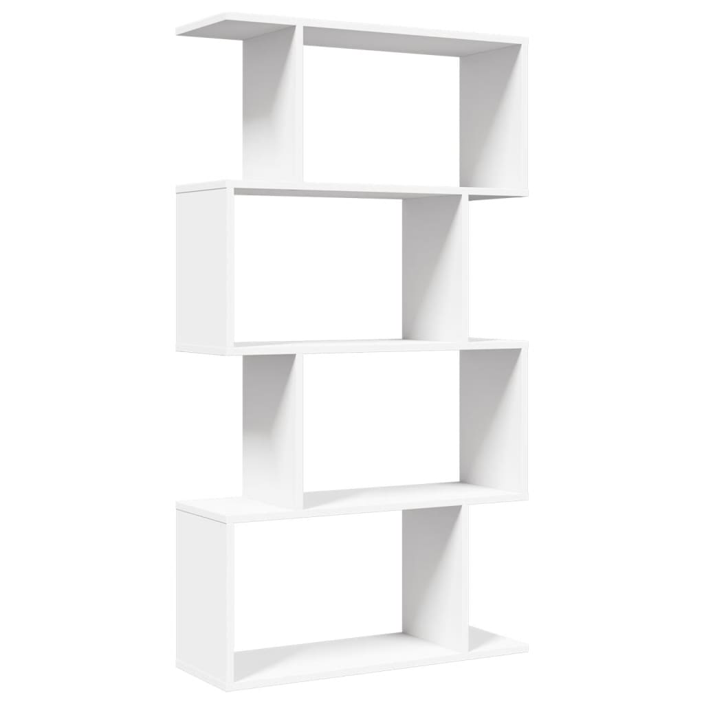 Bibliothèque séparateur de pièce 4 étagères blanc 70x24x129 cm matériau bois