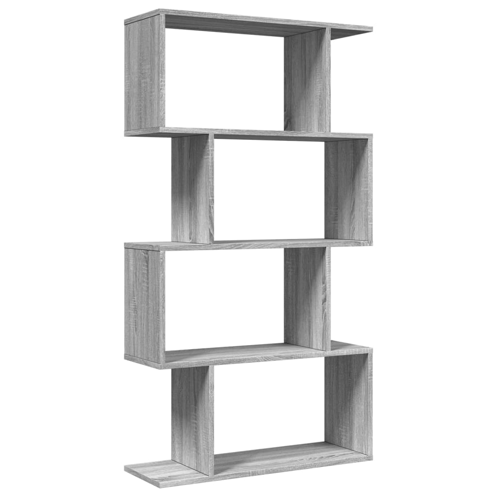 Bibliothèque séparateur de pièce 4 étagères gris Sonoma 70x24x129 cm