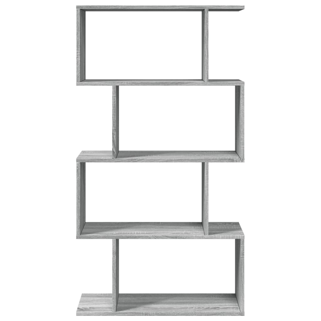 Bibliothèque séparateur de pièce 4 étagères gris Sonoma 70x24x129 cm