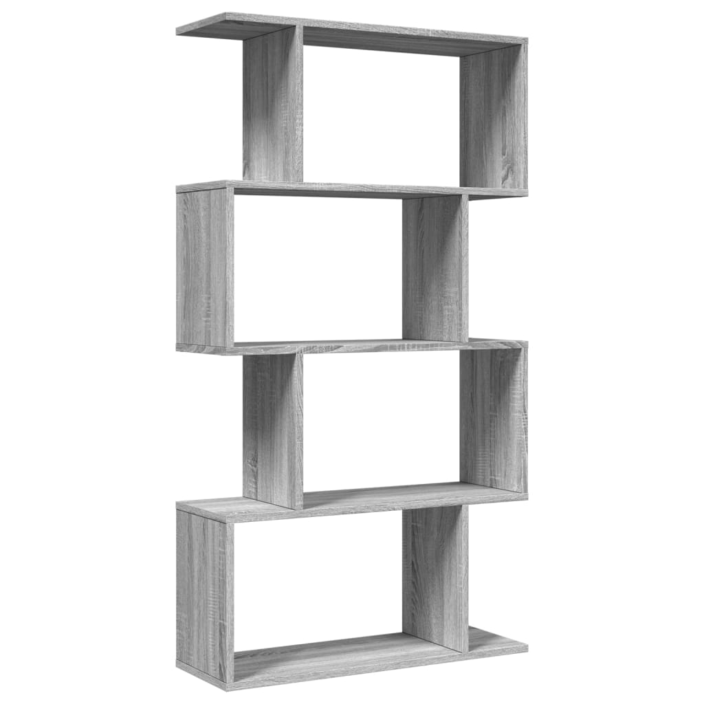 Bibliothèque séparateur de pièce 4 étagères gris Sonoma 70x24x129 cm