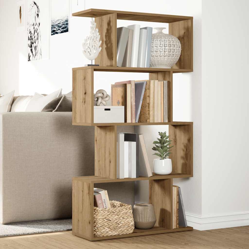 Raumteiler-Bücherregal 4 Böden Artisan-Eiche 70x24x129 cm