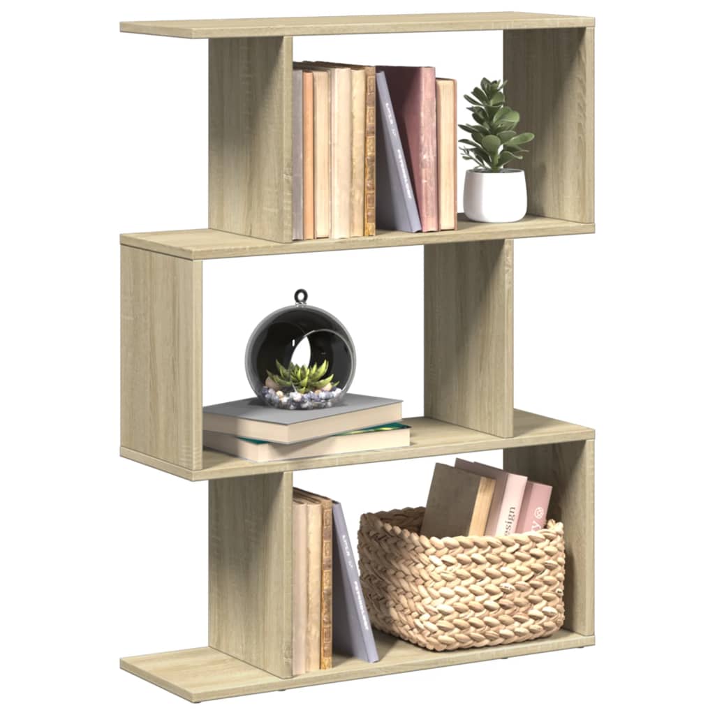 Bibliothèque séparateur de pièce 3 compartiments Chêne Sonoma 70x24x97 cm