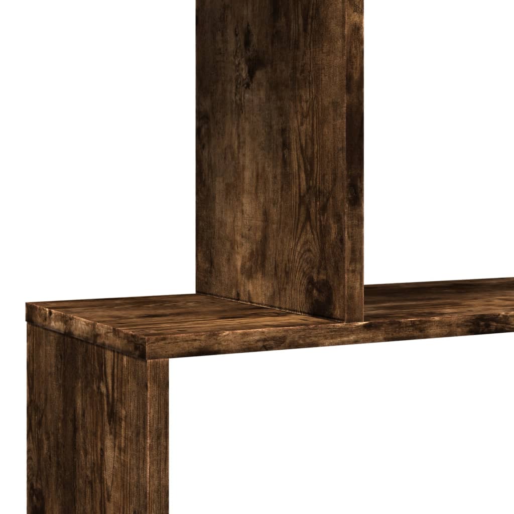 Bibliothèque séparateur de pièce 3 compartiments chêne fumé 70x24x97 cm
