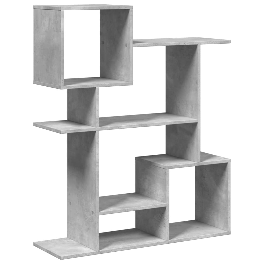 Room Divider Bookcase Concrete Grey 92x29x112 cm Wood Material