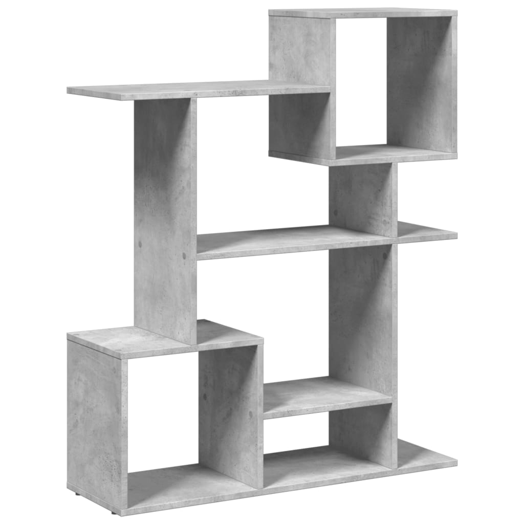 Room Divider Bookcase Concrete Grey 92x29x112 cm Wood Material