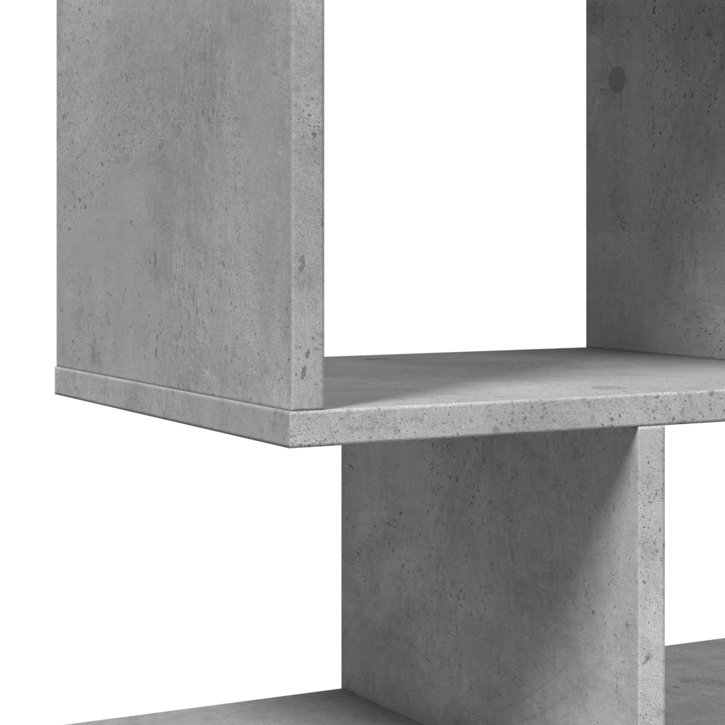Room Divider Bookcase Concrete Grey 92x29x112 cm Wood Material