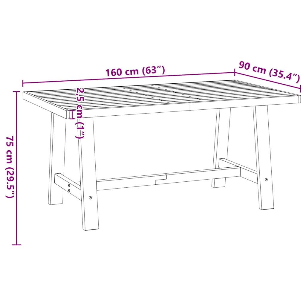 Table à manger NOAIN pieds en A 160x90x75 cm bois de pin massif