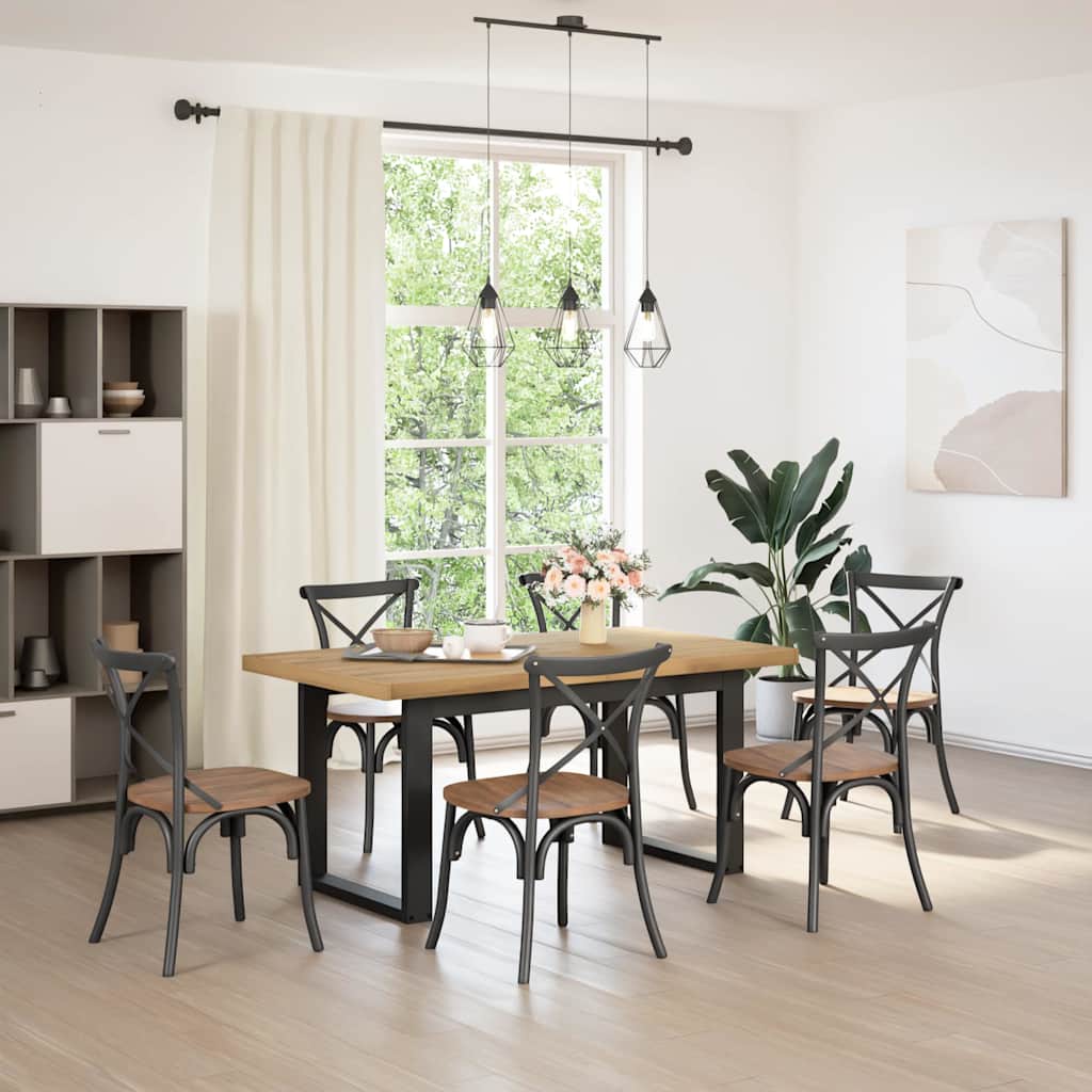 Table à manger NOAIN pieds en U 160x90x75 cm bois de pin massif