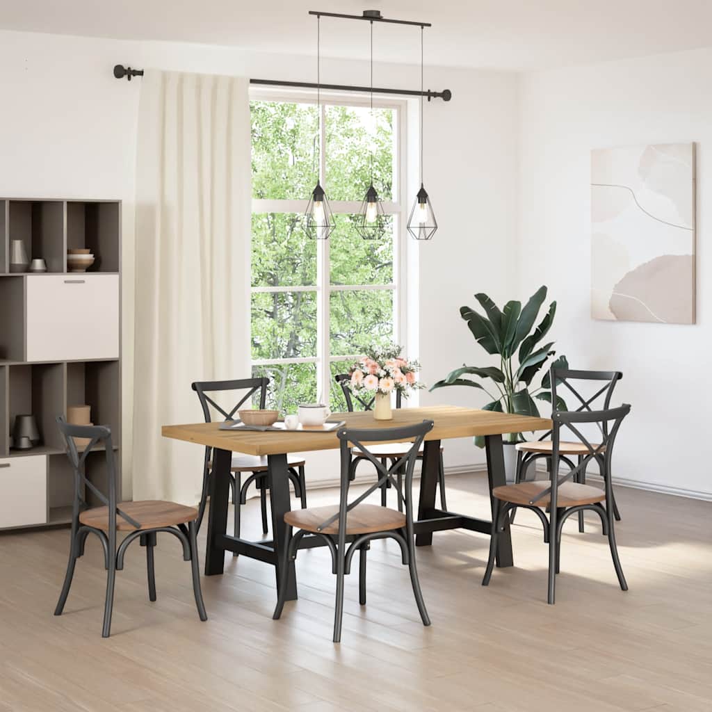 Table à manger NOAIN pieds en A 180x90x75 cm bois de pin massif