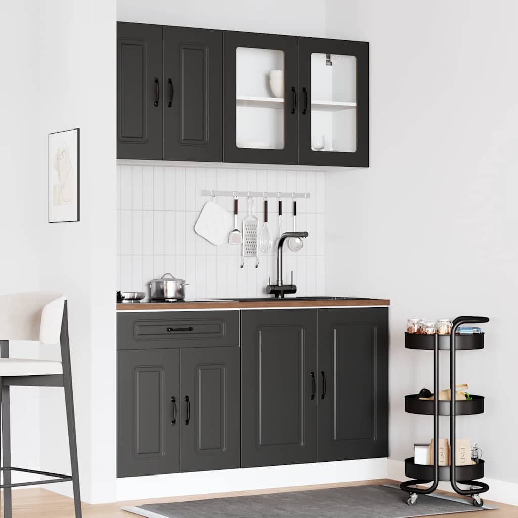 4-piece kitchen cabinet set Kalmar Black wood-based panel