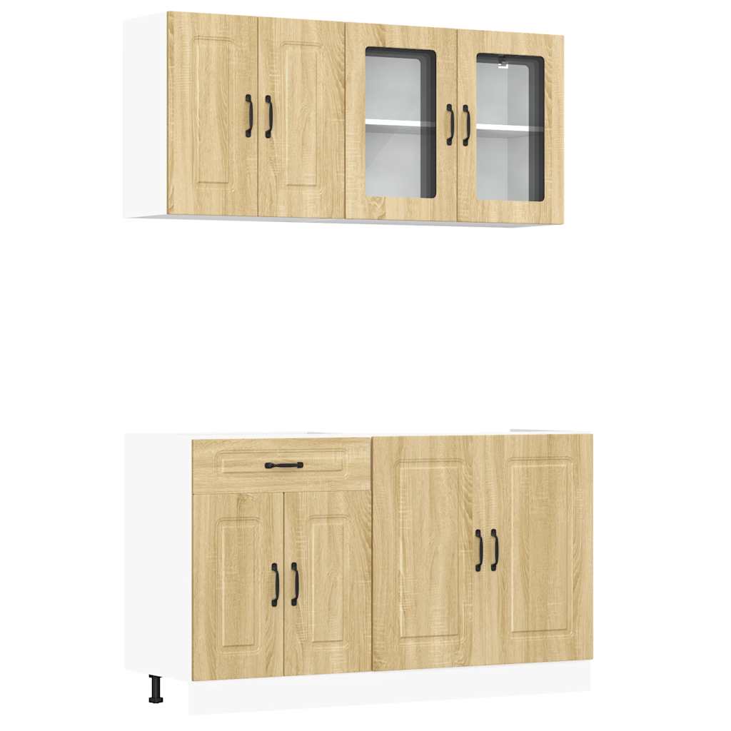4-piece kitchen cabinet set Kalmar Sonoma oak wood-based material