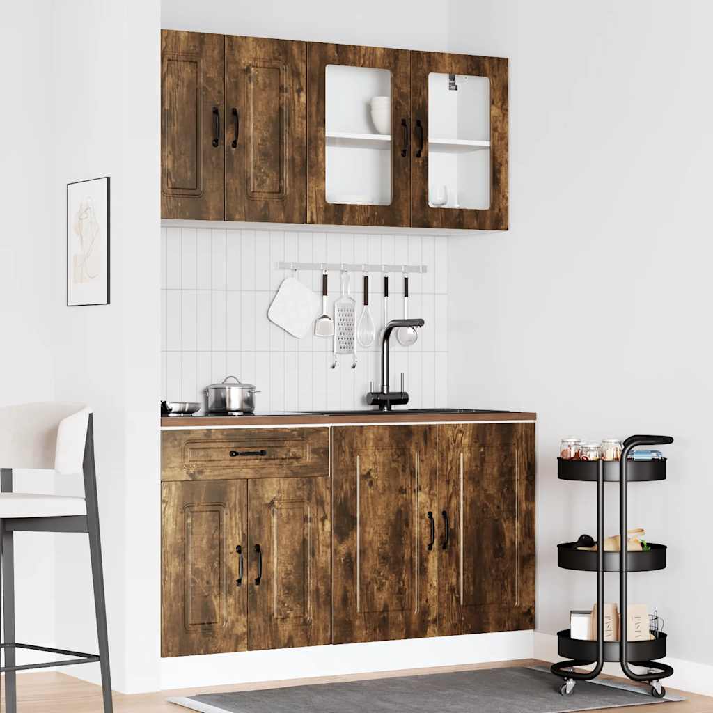 4-piece kitchen cabinet set Kalmar smoked oak wood material
