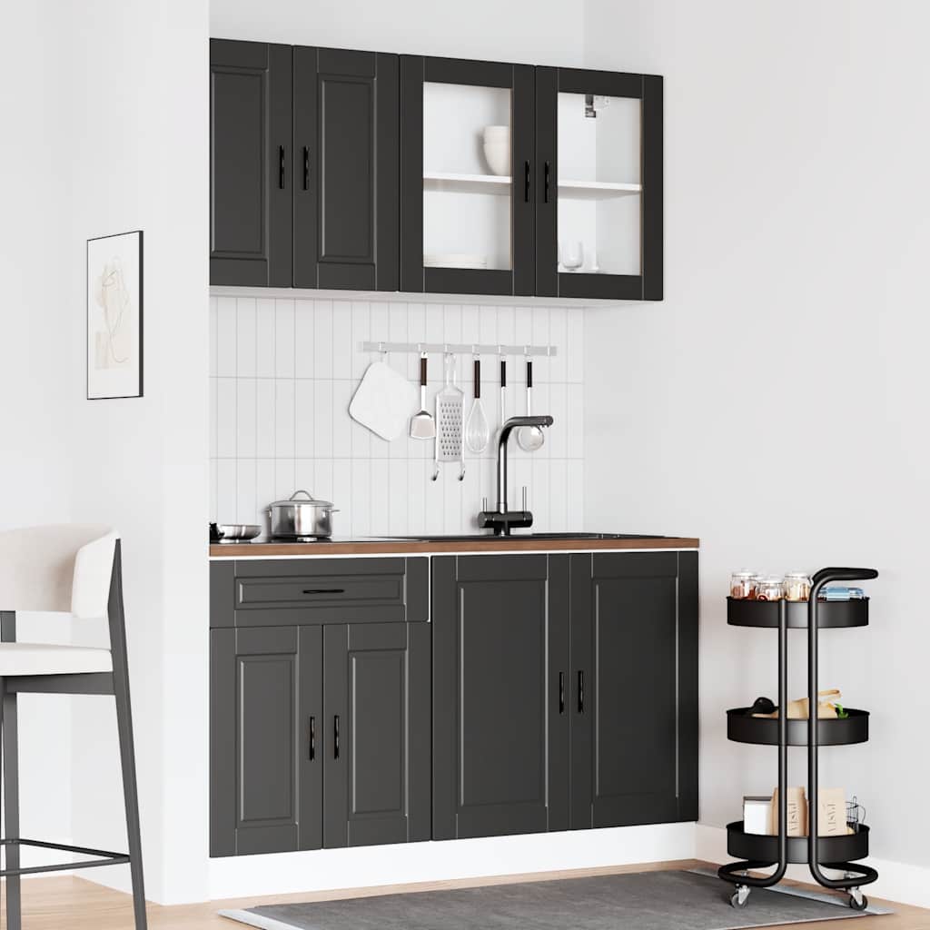 4-piece kitchen cabinet set Kalmar Black wood-based panel
