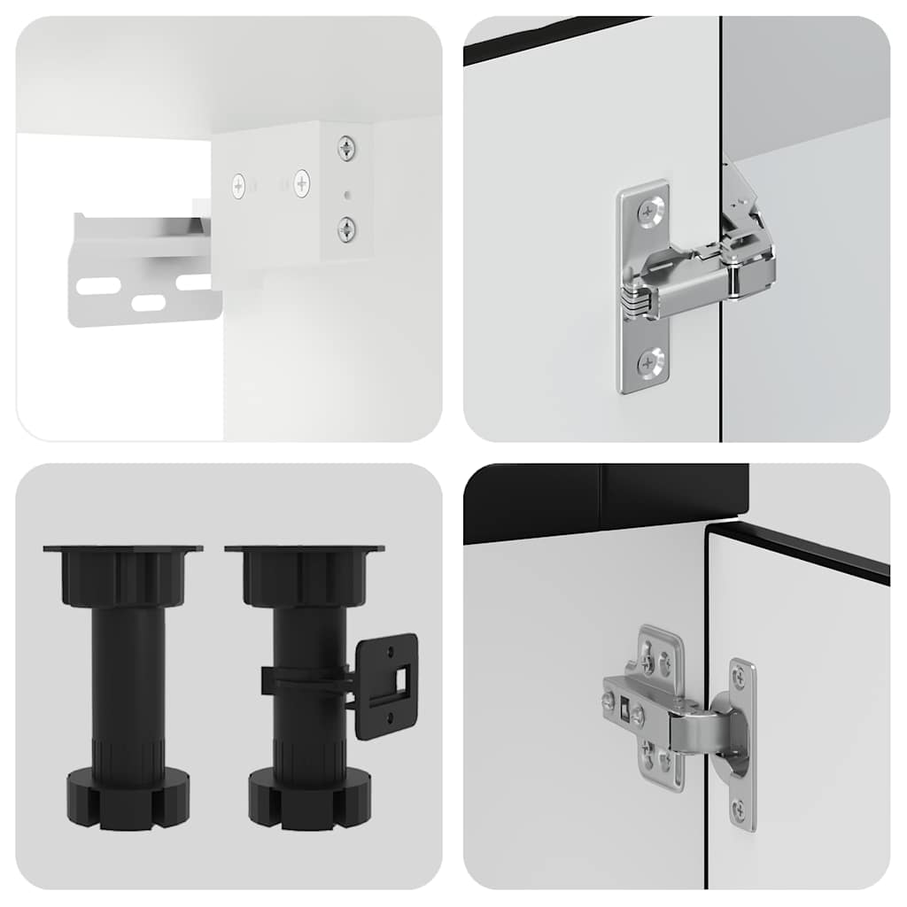 4-piece kitchen cabinet set Kalmar Black wood-based panel