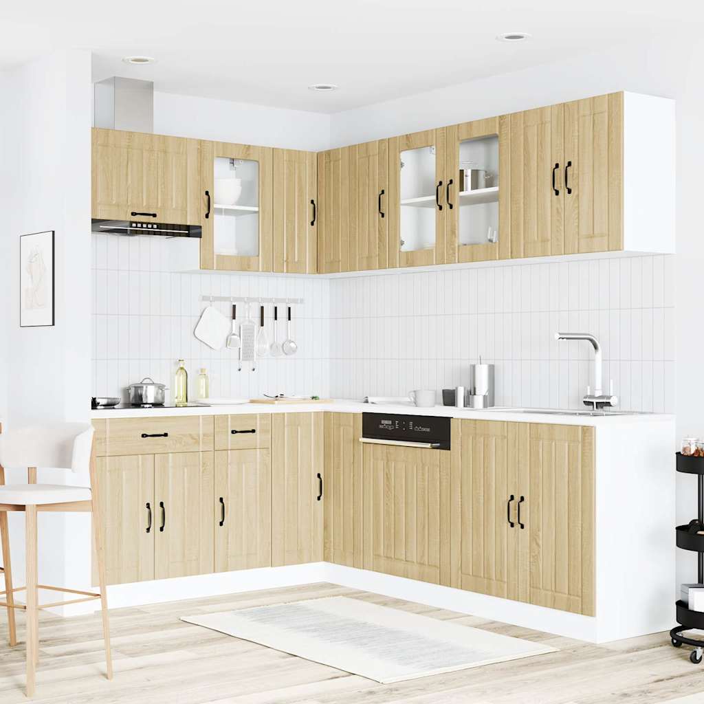 11-piece kitchen cabinet set Lucca Sonoma oak wood-based material