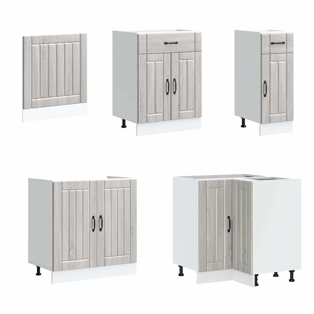 Ensemble de 11 meubles de cuisine Lucca Grey en panneaux de bois Sonoma