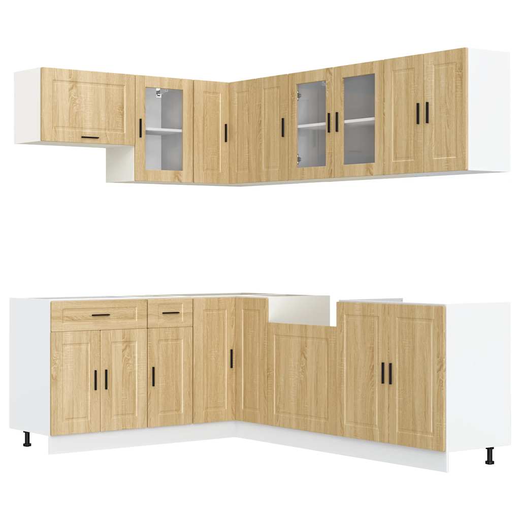 11-piece kitchen cabinet set Porto Sonoma oak wood-based material