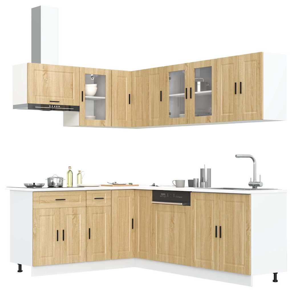 11-piece kitchen cabinet set Porto Sonoma oak wood-based material