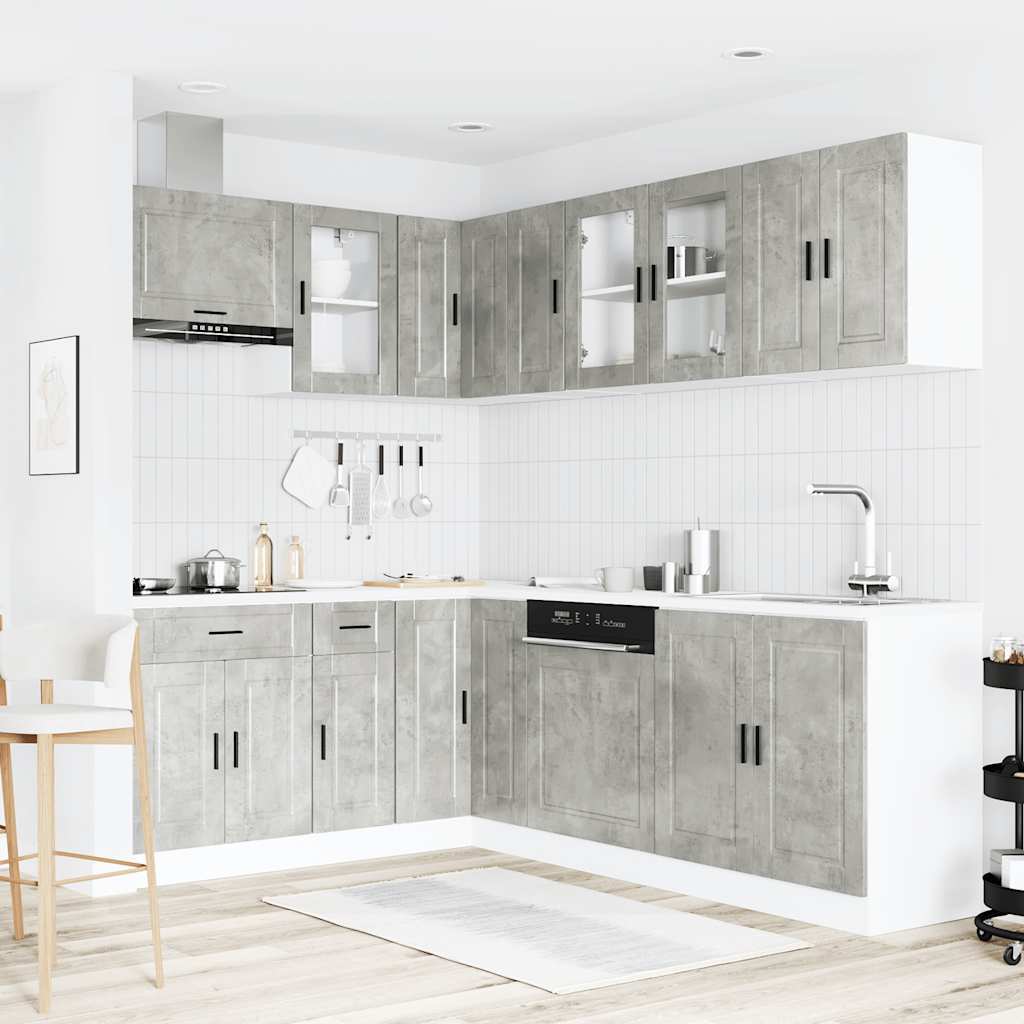 11-piece kitchen cabinet set Porto concrete grey wood-based panel