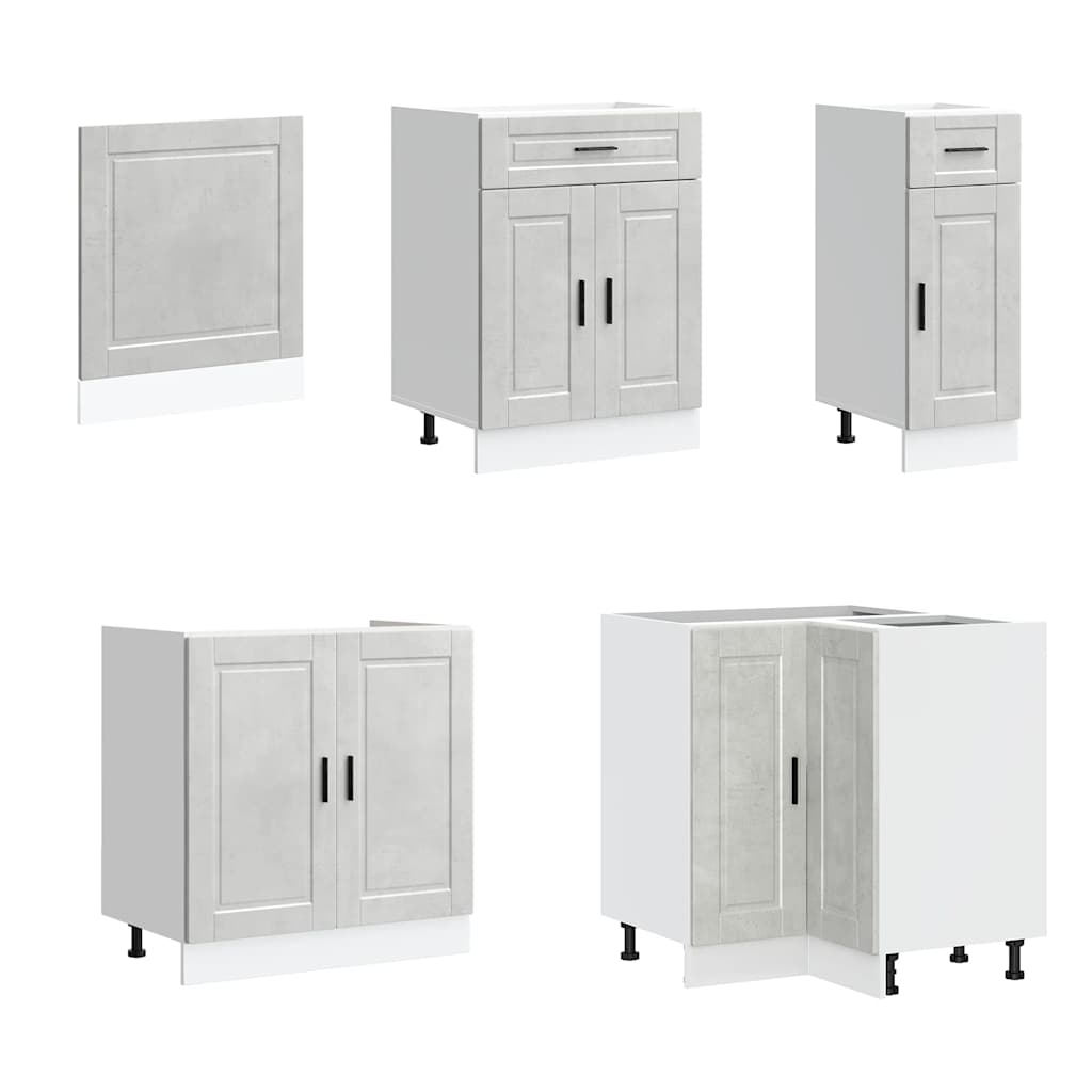 11-piece kitchen cabinet set Porto concrete grey wood-based panel