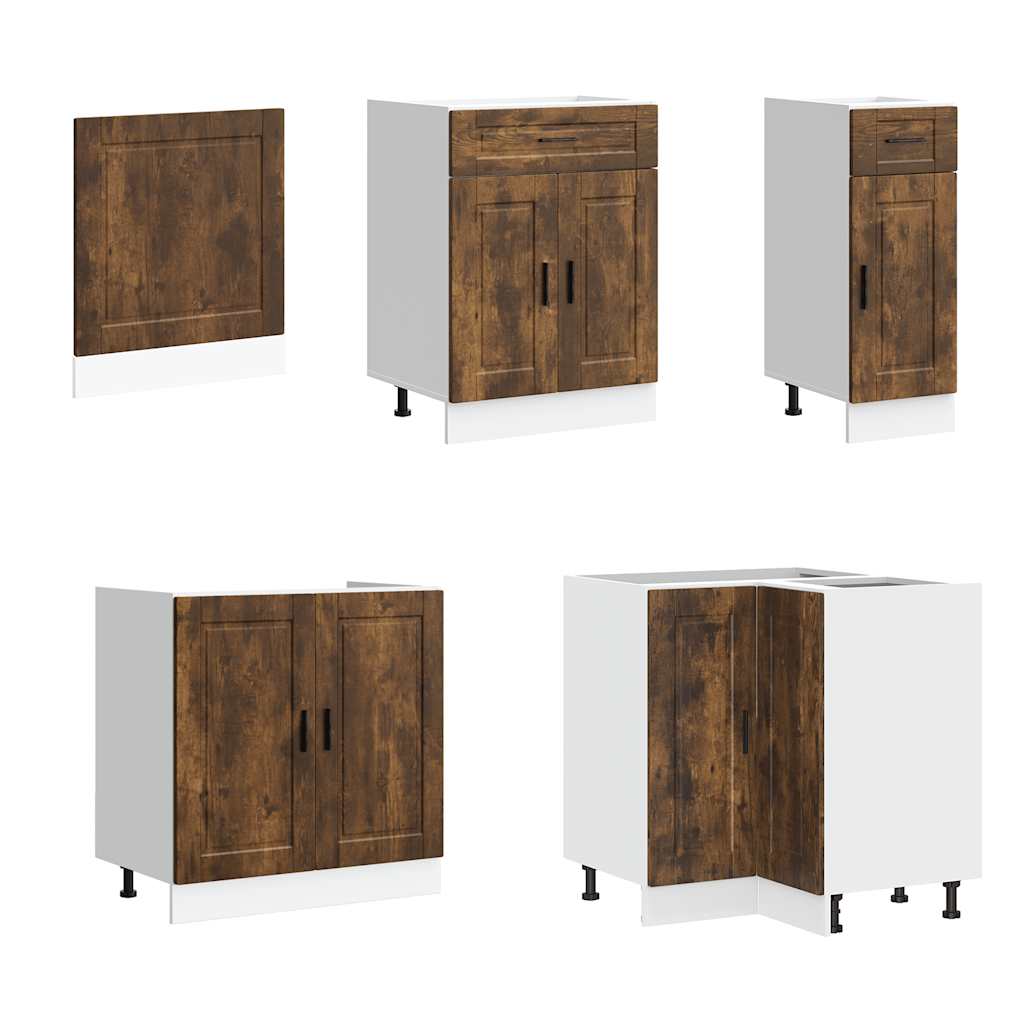11-piece kitchen cabinet set Porto smoked oak wood material