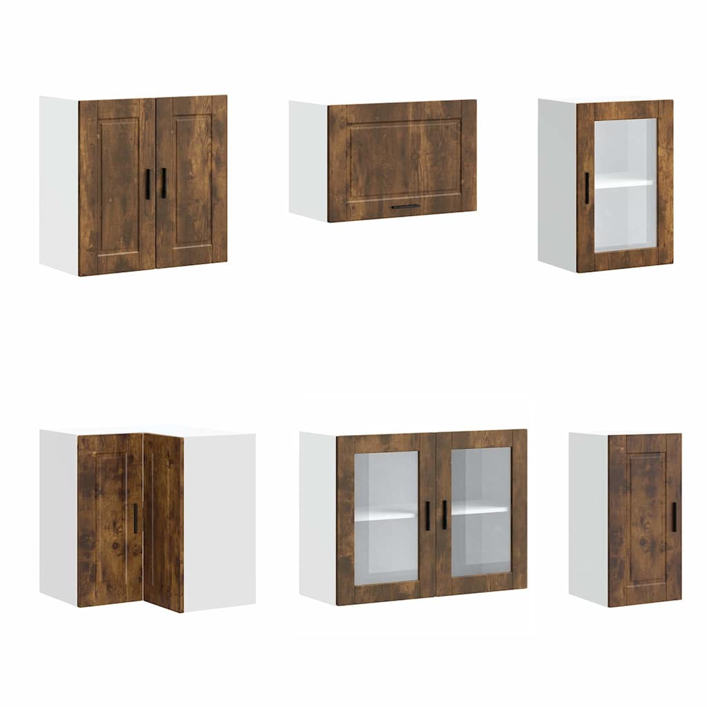 11-piece kitchen cabinet set Porto smoked oak wood material