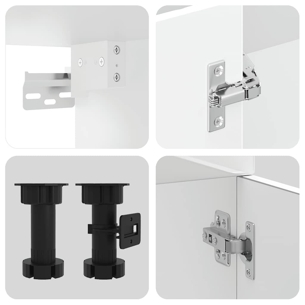 11-piece kitchen cabinet set Kalmar high-gloss white wood-based panel