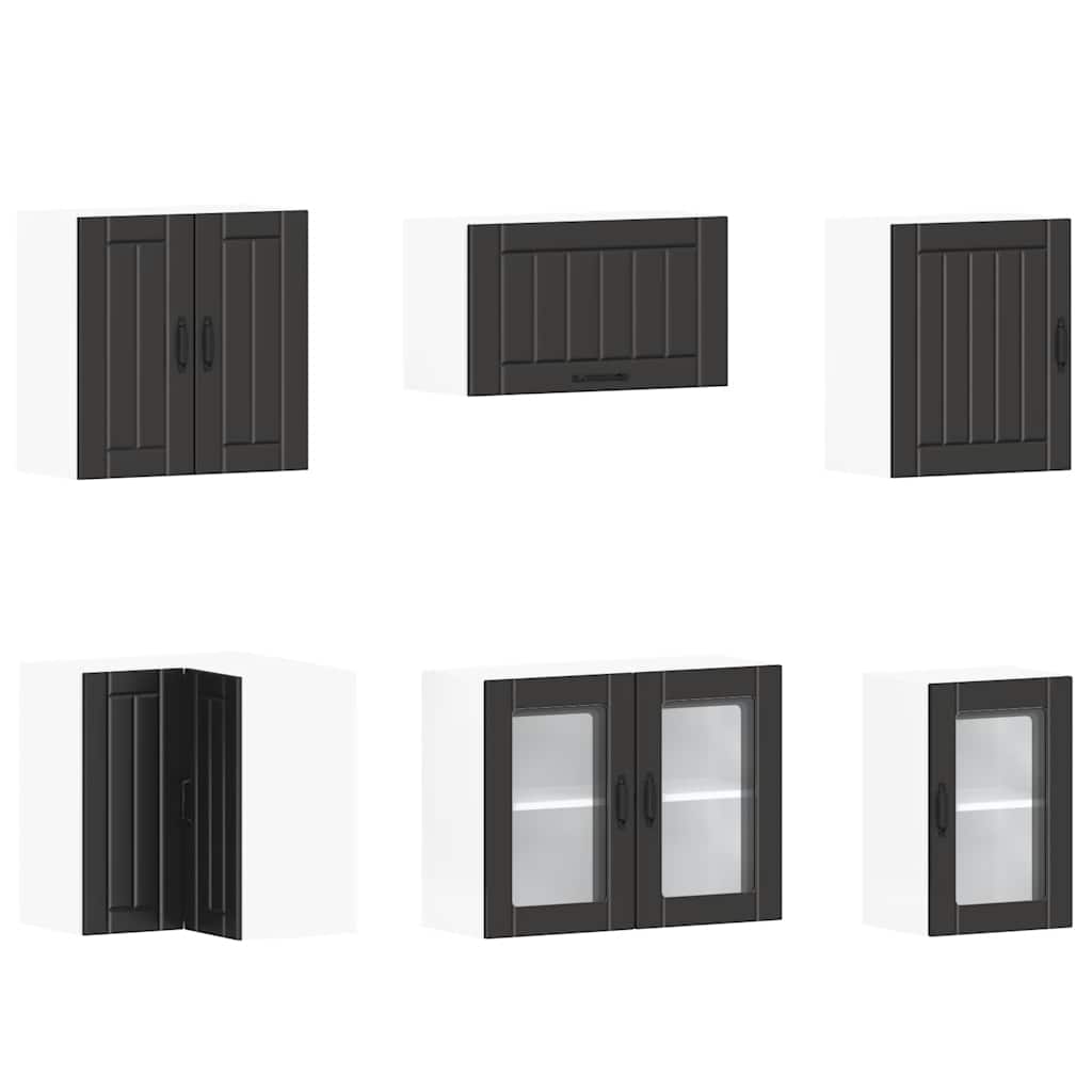 11-piece kitchen cabinet set Lucca Black wood-based panel