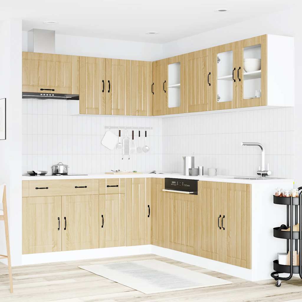 11-piece kitchen cabinet set Lucca Sonoma oak wood-based material