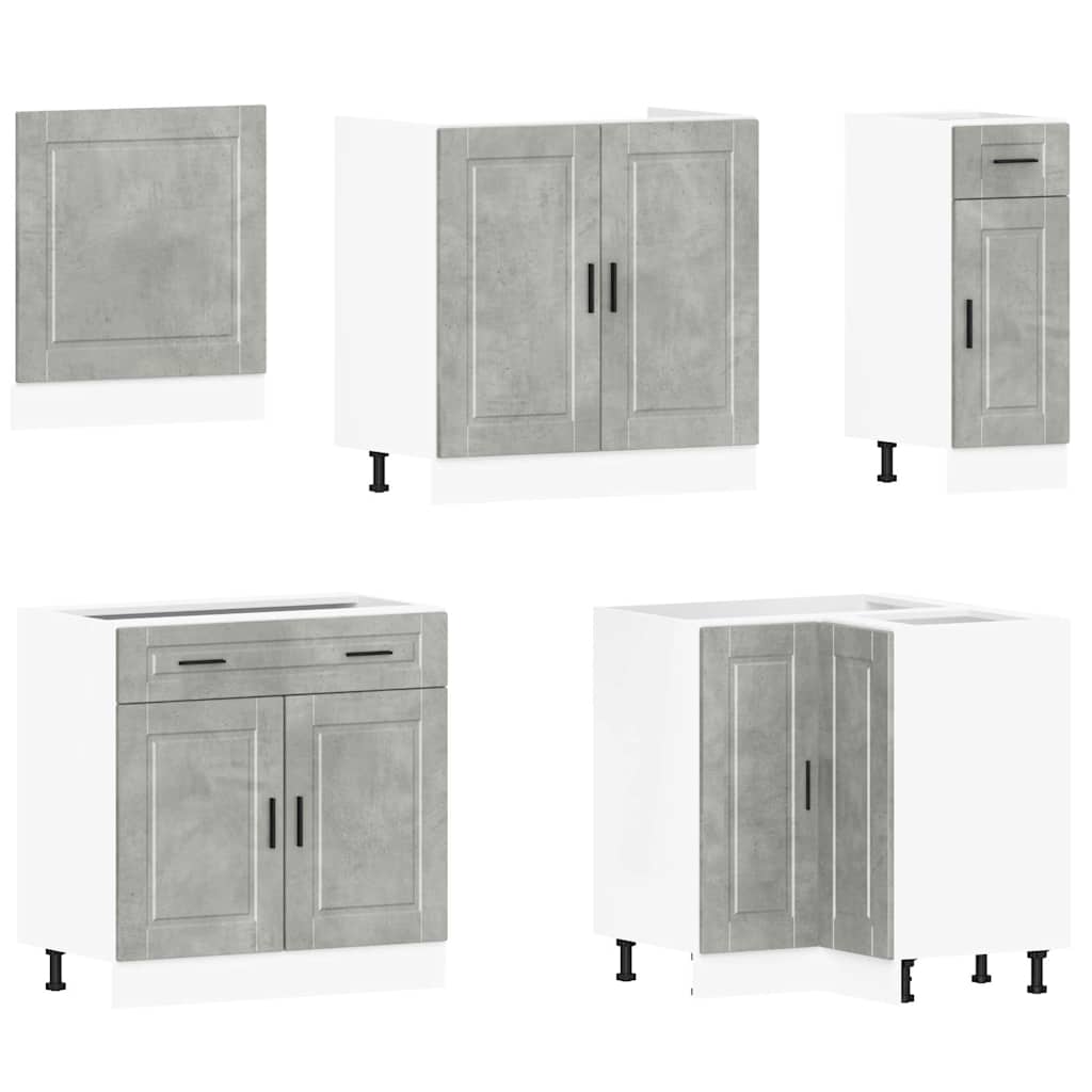 11-piece kitchen cabinet set Porto concrete grey wood-based panel