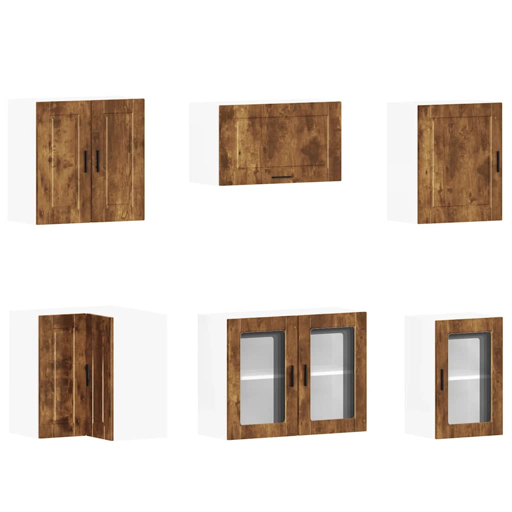 11-piece kitchen cabinet set Porto smoked oak wood material