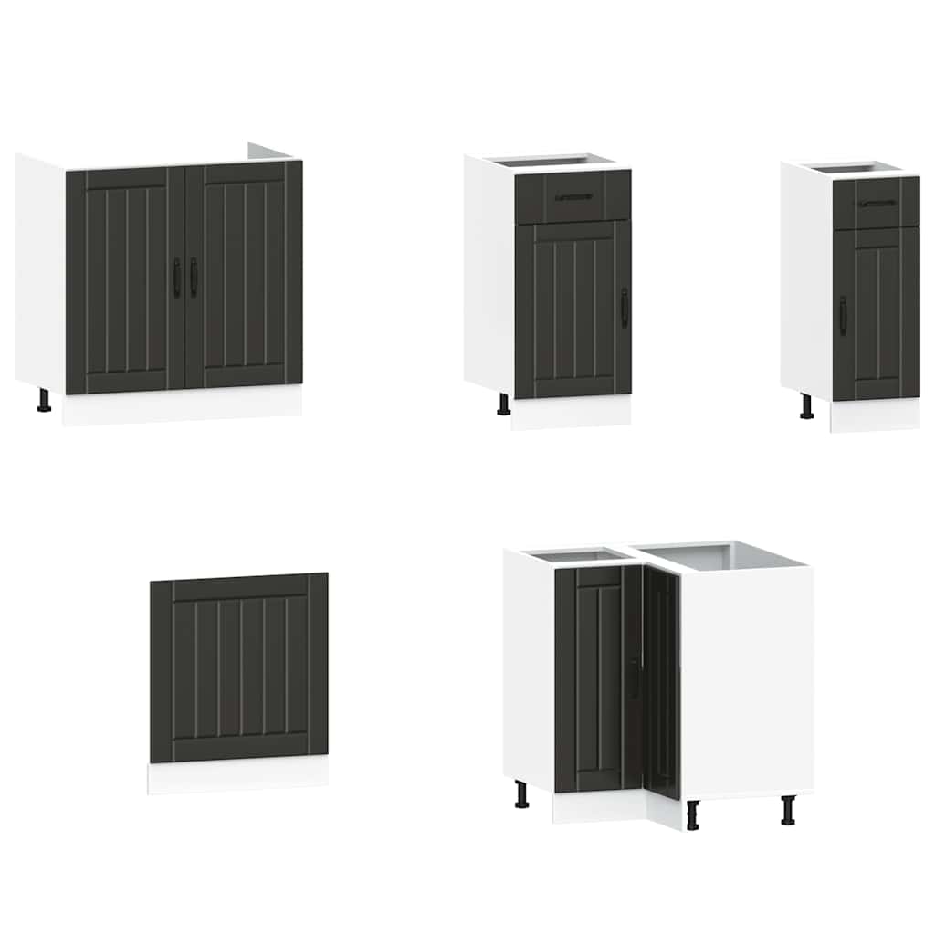 11-piece kitchen cabinet set Kalmar Black wood-based panel