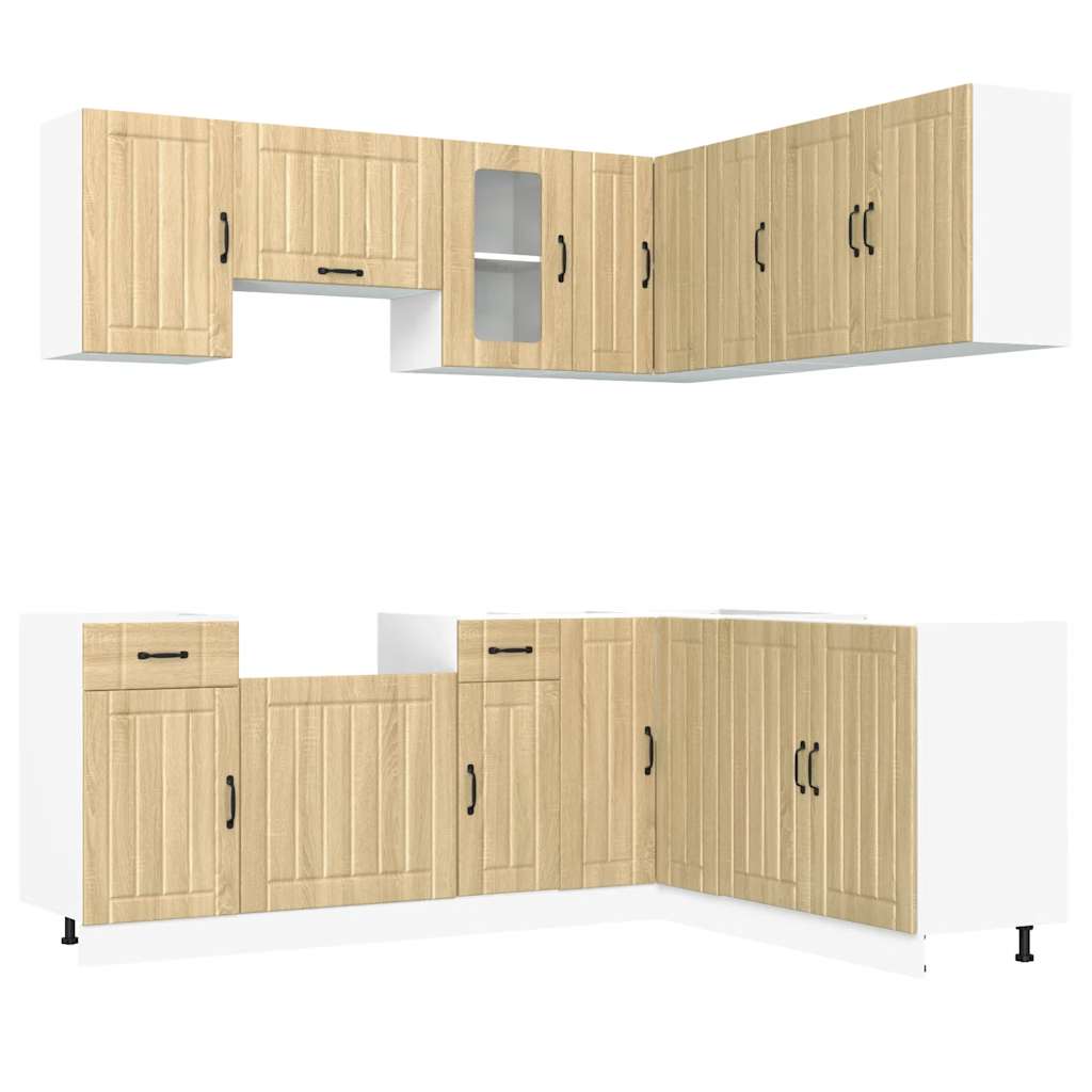 11-piece kitchen cabinet set Lucca Sonoma oak wood-based material
