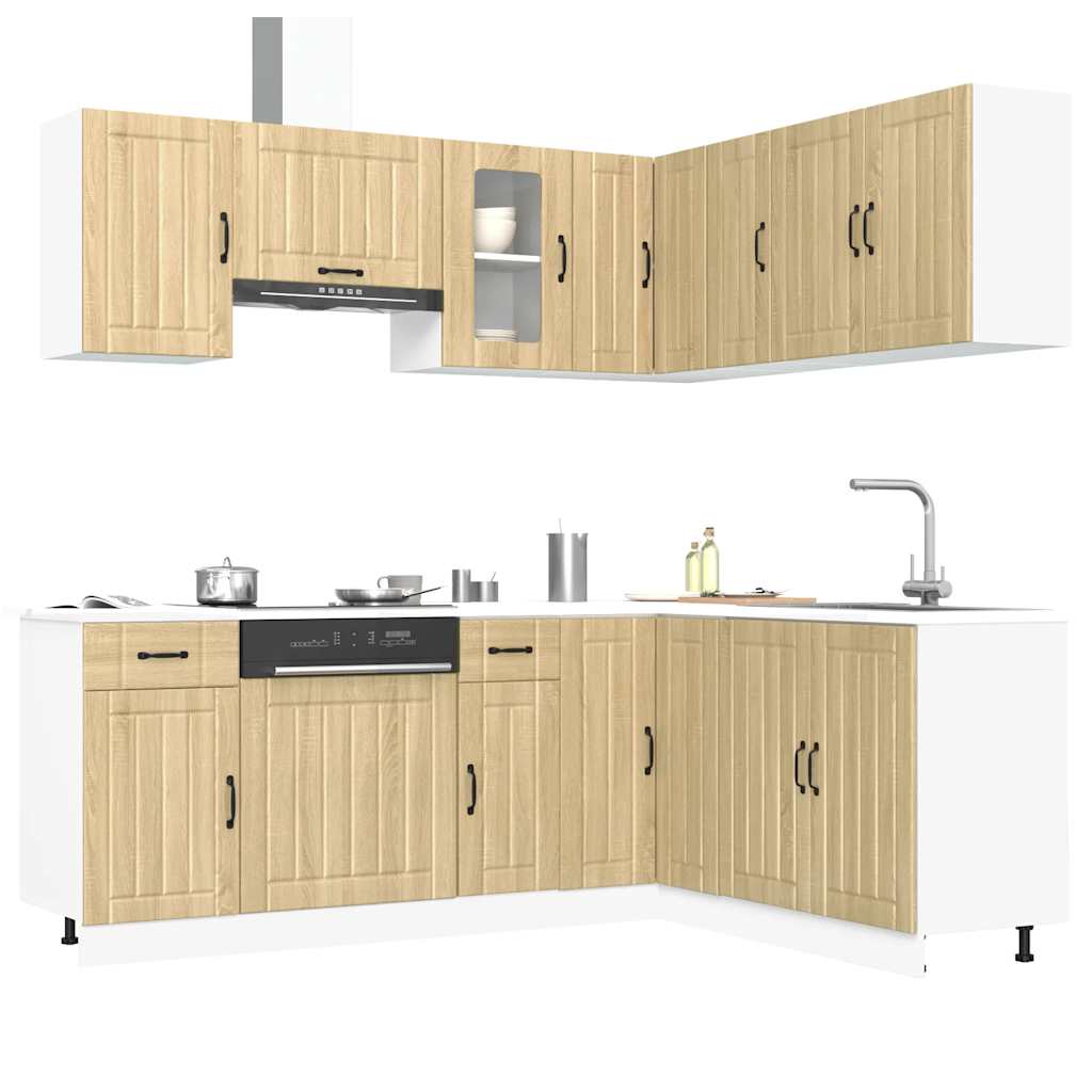 11-piece kitchen cabinet set Lucca Sonoma oak wood-based material