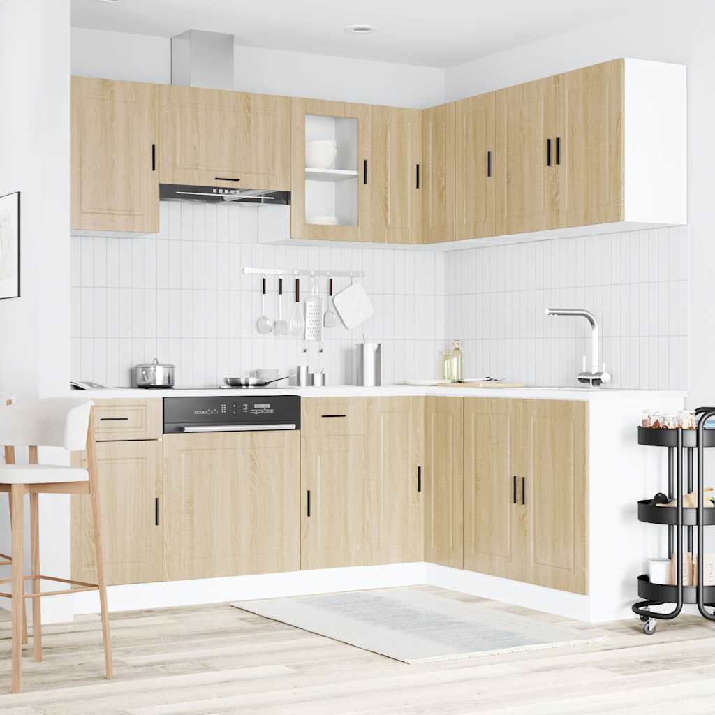 11-piece kitchen cabinet set Porto Sonoma oak wood-based material