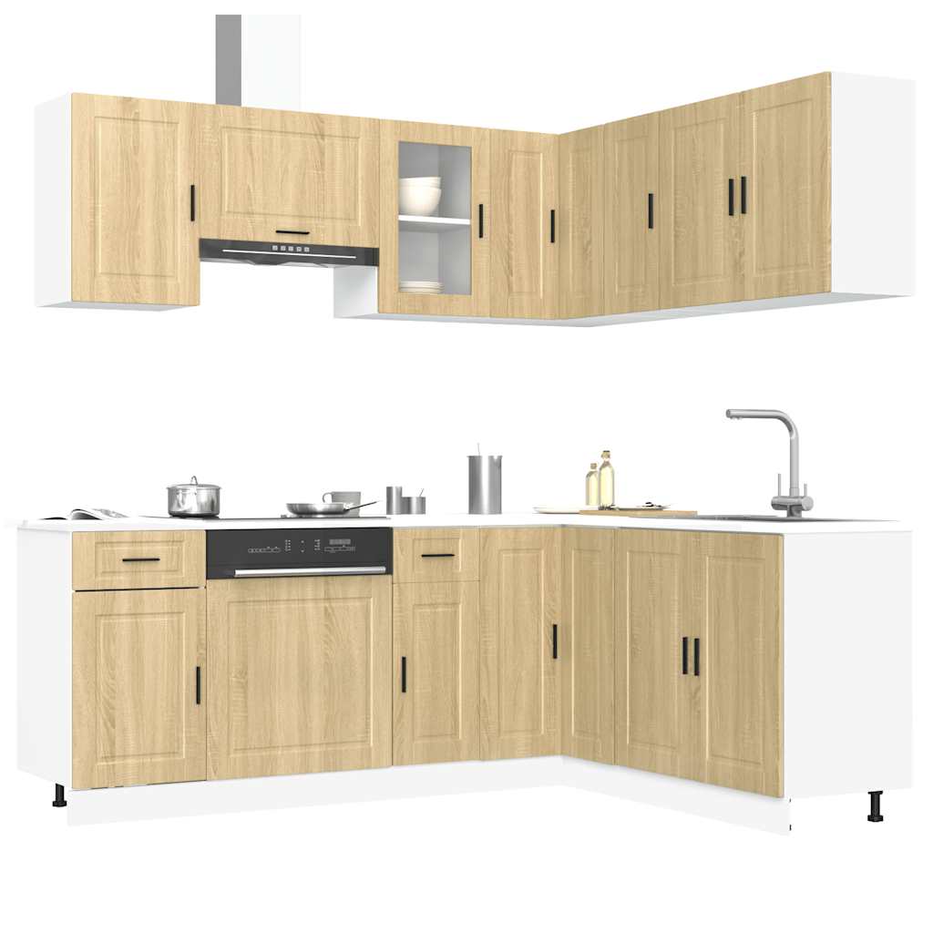 11-piece kitchen cabinet set Porto Sonoma oak wood-based material