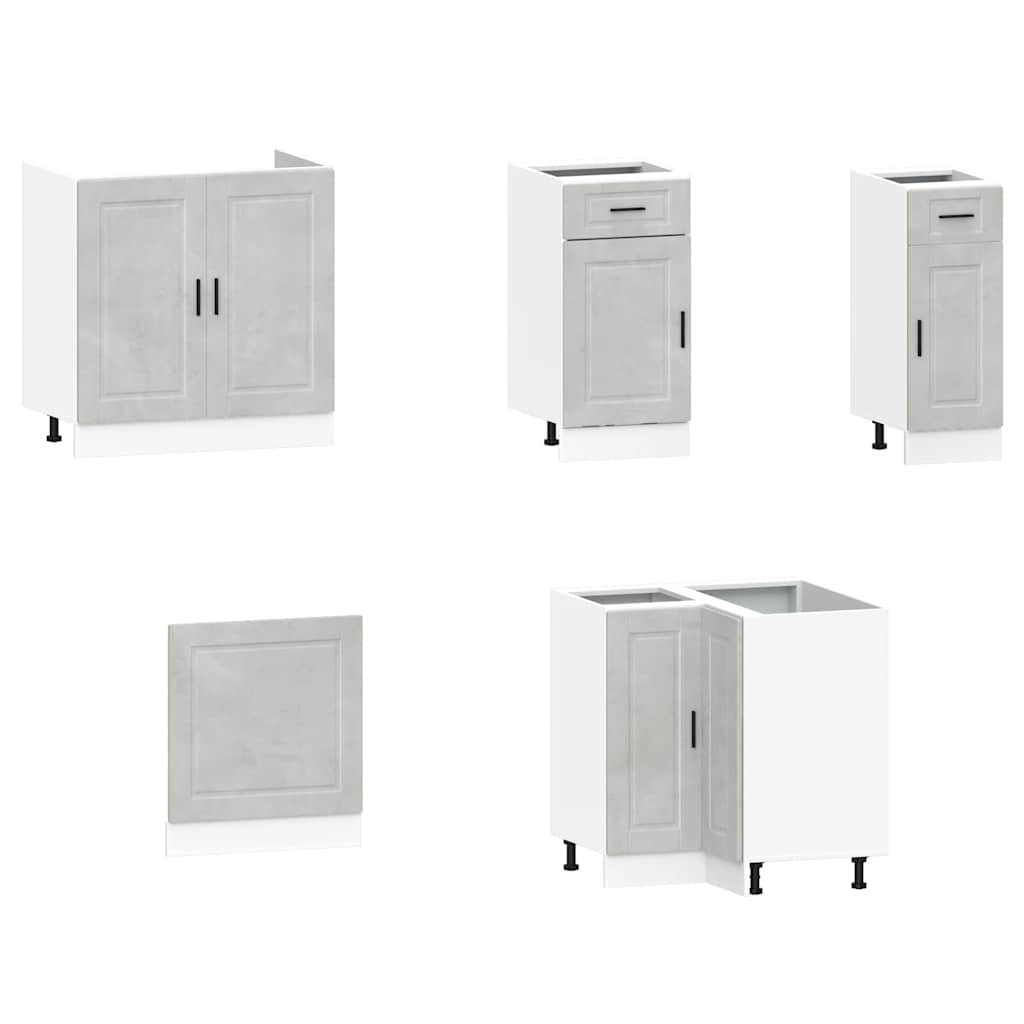 11-piece kitchen cabinet set Porto concrete grey wood-based panel
