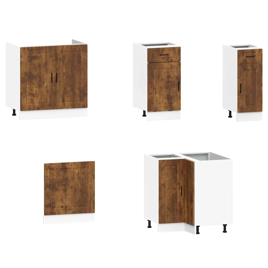 11-piece kitchen cabinet set Porto smoked oak wood material
