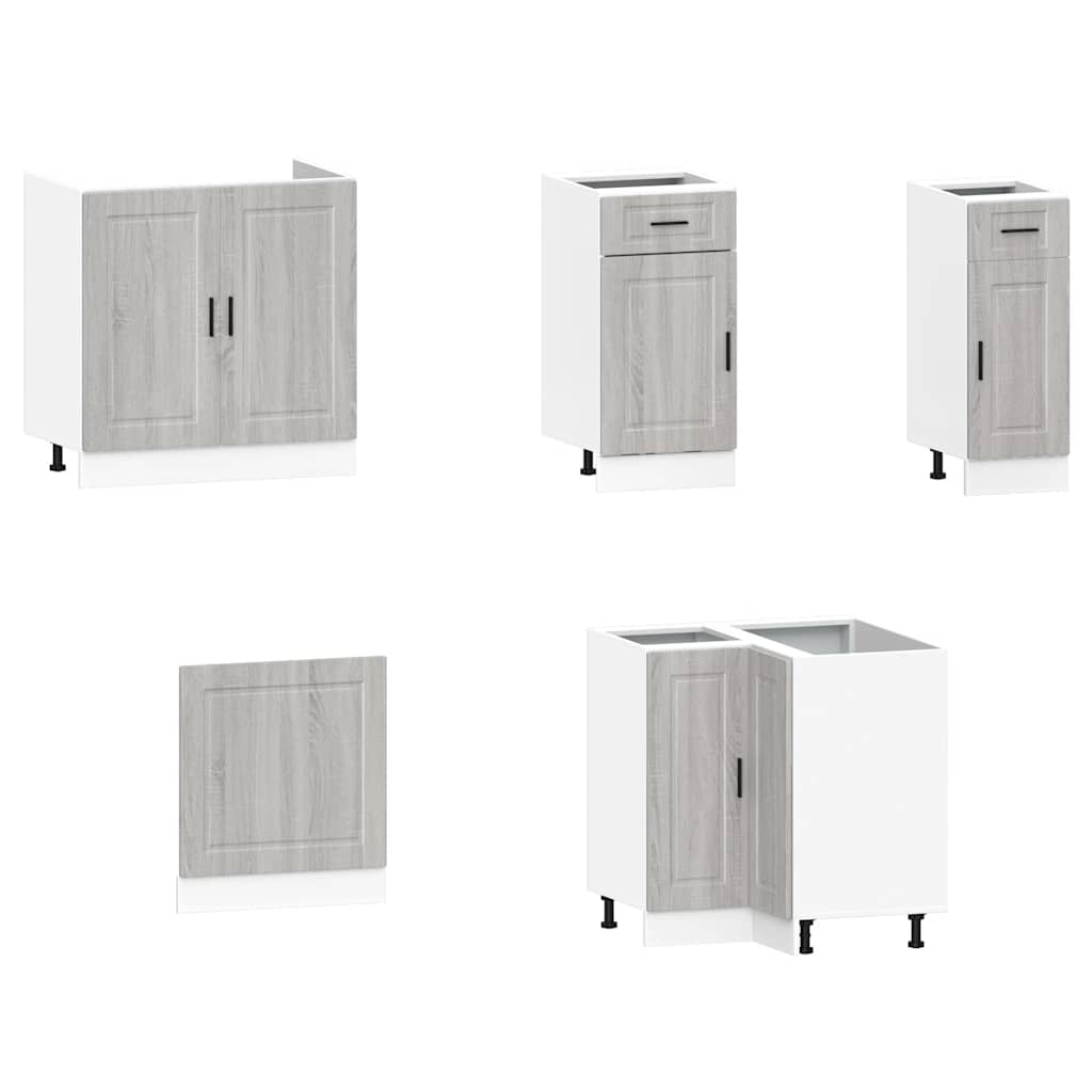 11-tlg. Küchenschrank-Set Porto Grau Sonoma Holzwerkstoff