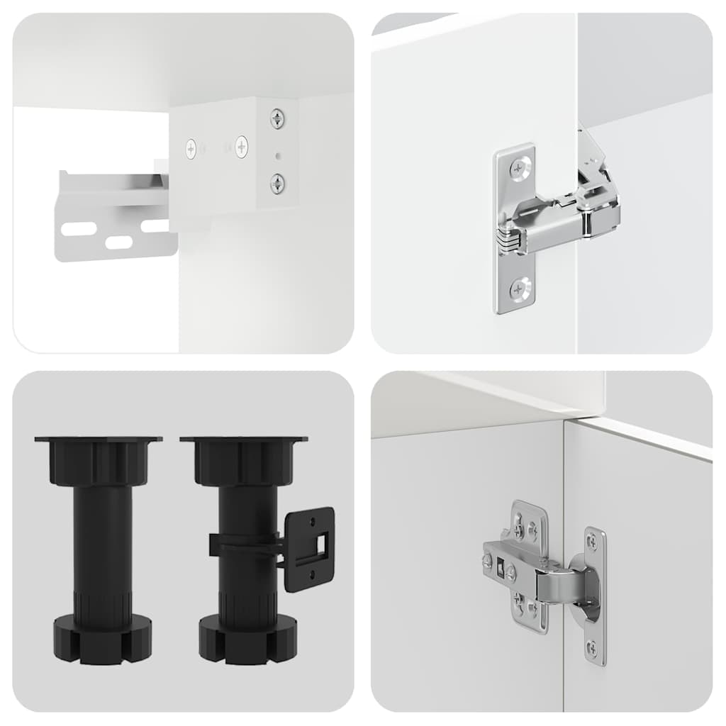 14-piece kitchen cabinet set Kalmar high-gloss white wood-based panel