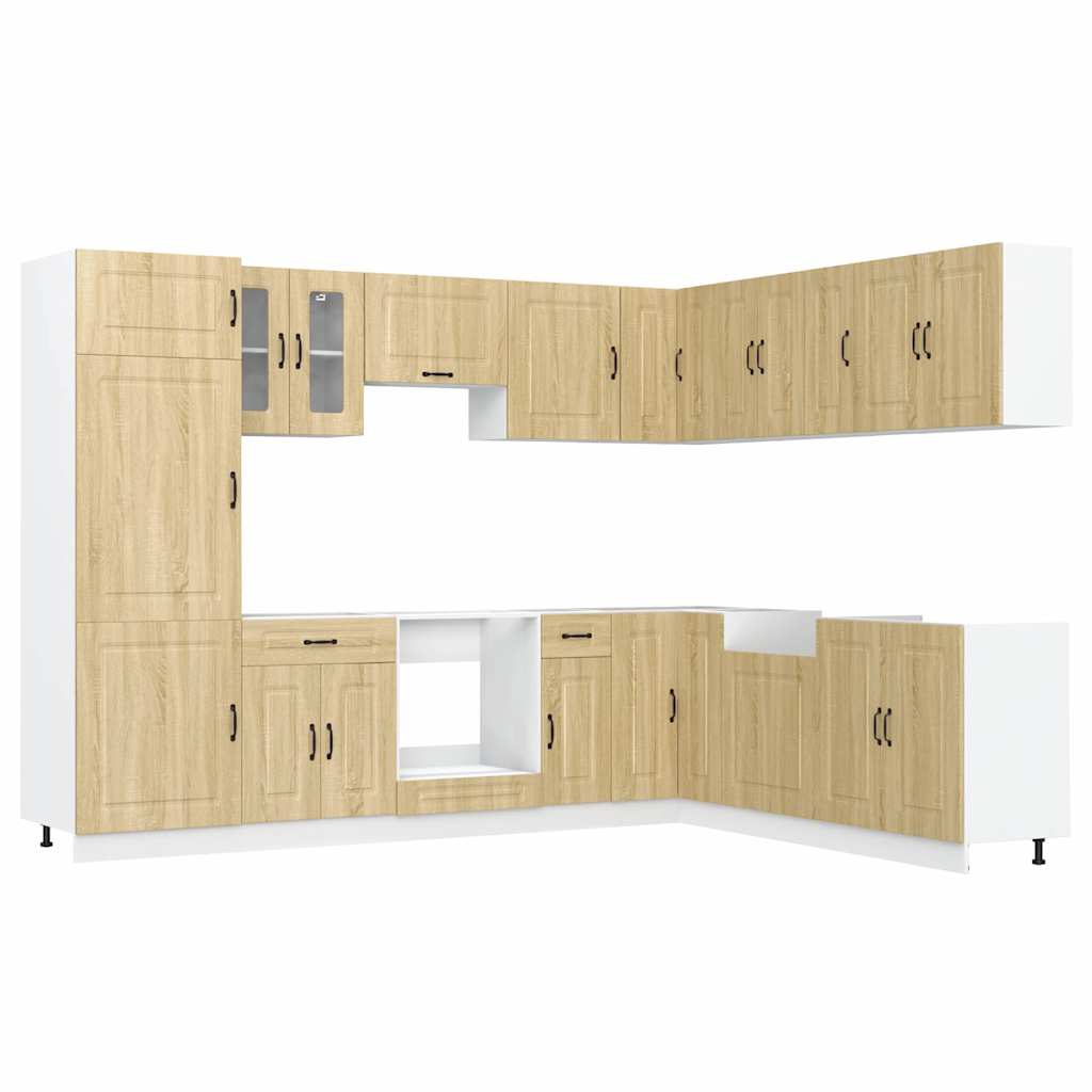 14-piece kitchen cabinet set Kalmar Sonoma oak wood-based material