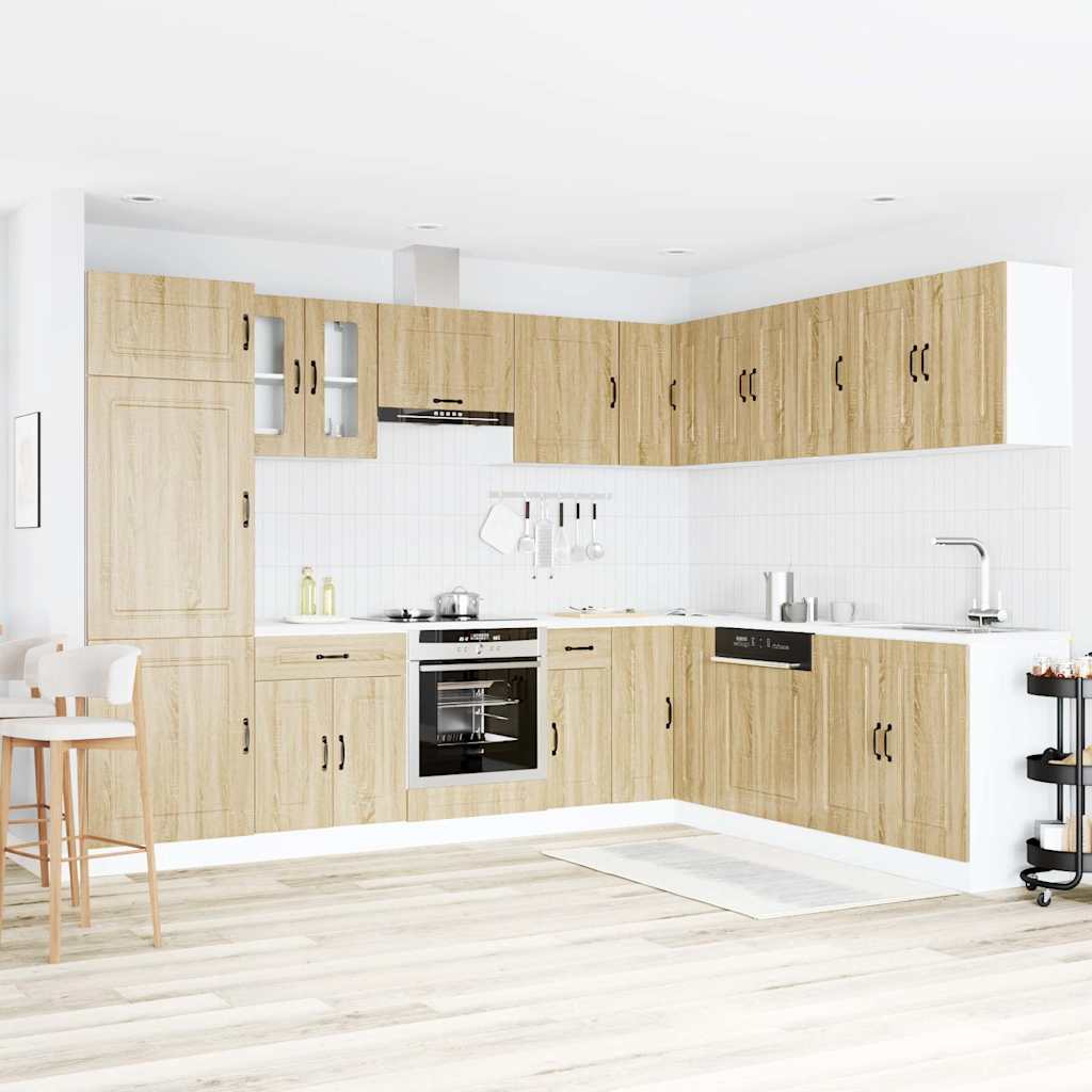 14-piece kitchen cabinet set Kalmar Sonoma oak wood-based material