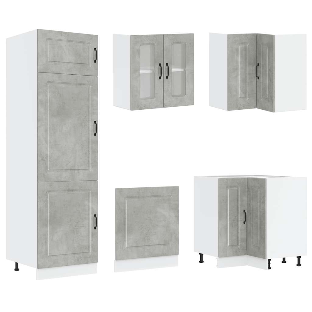14-piece kitchen cabinet set Kalmar concrete grey wood-based panel
