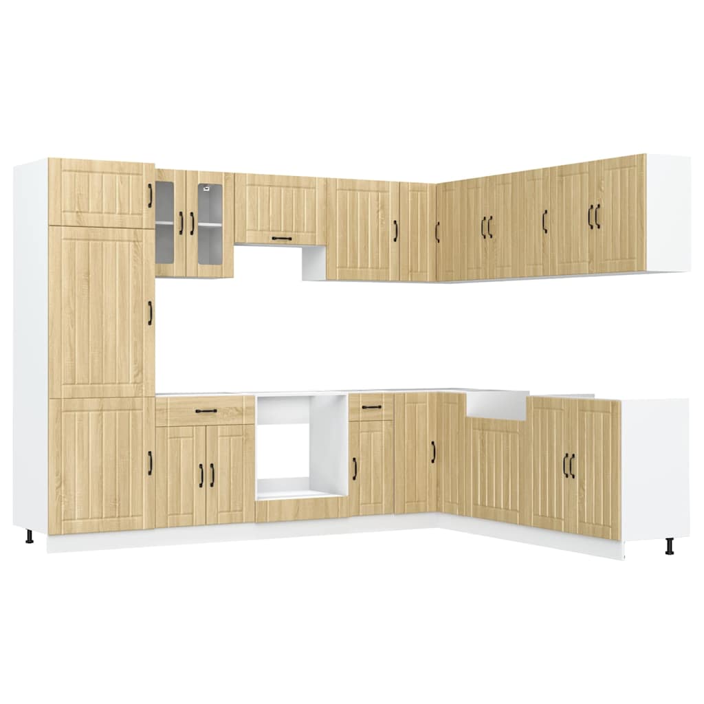 14-piece kitchen cabinet set Lucca Sonoma oak wood-based material